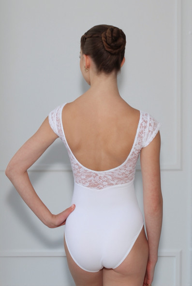 WHITE LACE OVER LEOTARD
