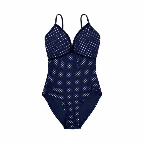 NAVY POLKA DOTS WITH TRIM CAMI