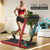 2-in-1 Folding Treadmill with Dual LED Display-Red - Color: Red