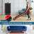 2-in-1 Folding Treadmill with Dual LED Display-Red - Color: Red