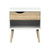 Modern Mid Century Style End Table Nightstand in White & Oak Finish