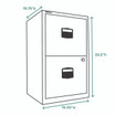 Bisley 2-Drawer Steel Home File Cabinet Front, Measurements