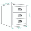 Bisley 3-Drawer Desktop MultiDrawer Steel Cabinet Front, Measurements