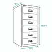 Bisley 6-Drawer Under-Desk MultiDrawer Steel Cabinet Front, Measurements Bisley 6-Drawer Under-Desk MultiDrawer Steel Cabinet Front, Measurements