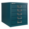 Bisley 5-Drawer Desktop MultiDrawer, Ocean Blue Angled