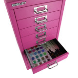 Bisley 10-Drawer Under-Desk MultiDrawer Steel Cabinet with Paint Supplies