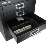 Bisley MultiDrawer Cabinet Pen Tray Drawer Insert in a Black 5-Drawer Desktop Multidrawer