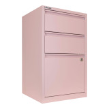 Bisley 3-Drawer Flush Front File Cabinet, Angled