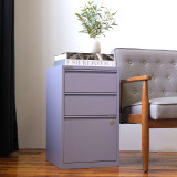 Bisley 3-Drawer Flush Front File Cabinet, Lilac in Room