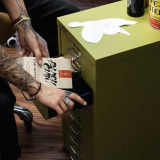 Bisley 10-Drawer Under-Desk MultiDrawer Steel Cabinet in Bisley Green at Tattoo Shop