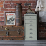 Bisley 6-Drawer Under-Desk MultiDrawer Steel Cabinet, Regent Against Brick Wall