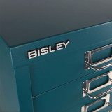 Bisley 5-Drawer Desktop MultiDrawer, Ocean Blue Close Up