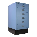 Bisley A3 Multidrawer Cabinet High Plinth, attached to blue cabinet