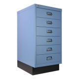 Bisley A3 Multidrawer Cabinet Standard Plinth, attached to blue MultiDrawer