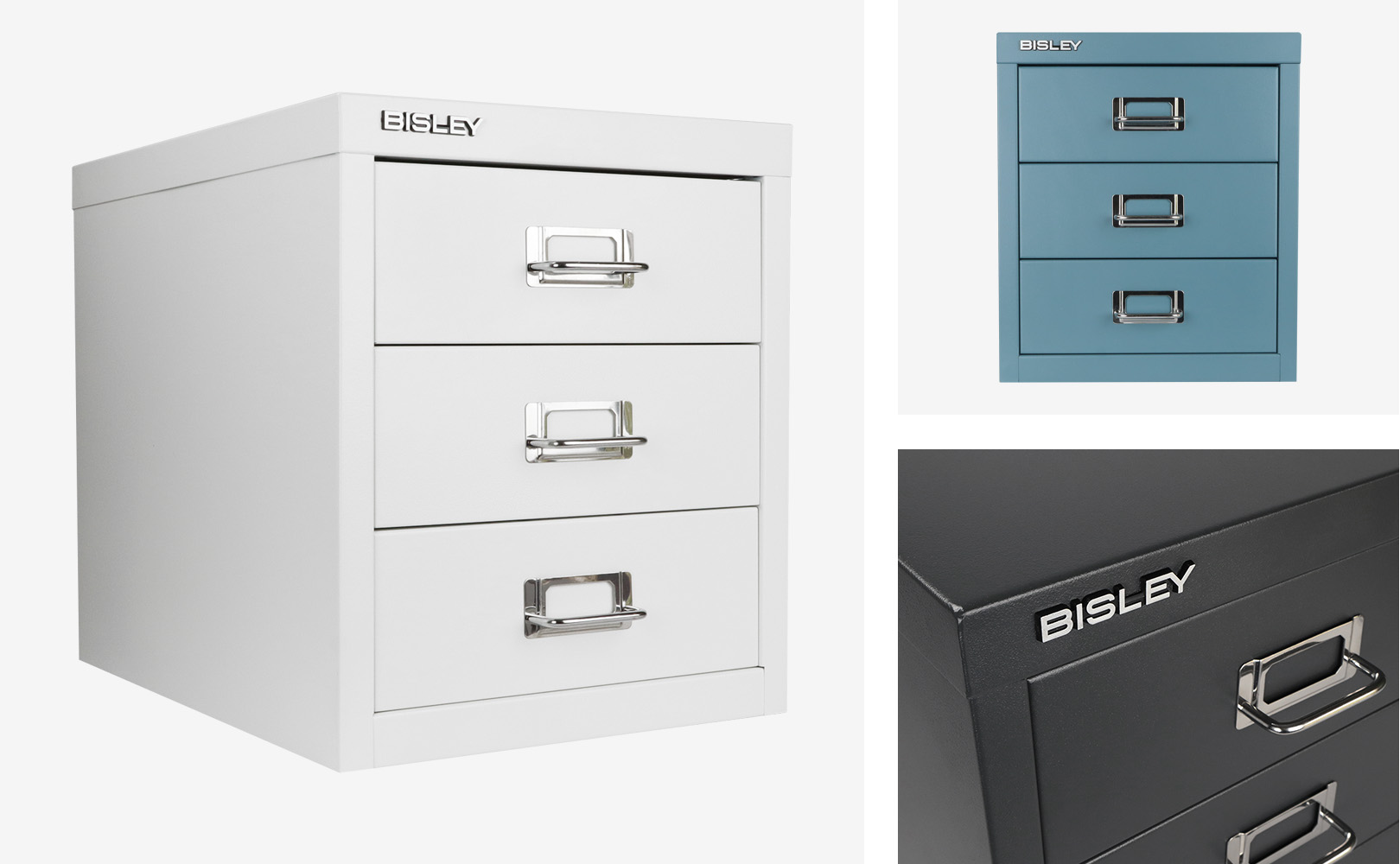 Bisley 3-Drawer Desktop MultiDrawer Steel Cabinet - Bindertek