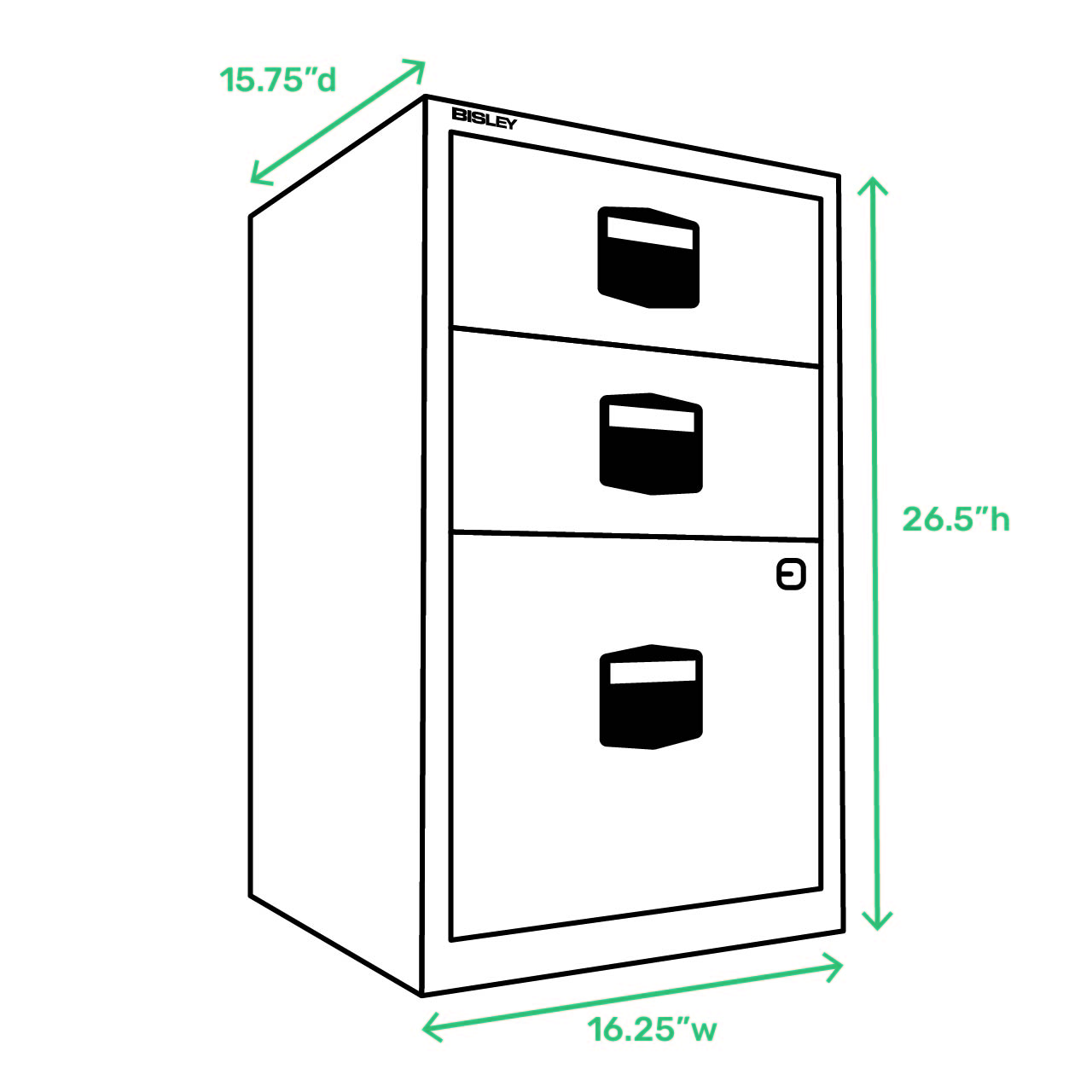 Bisley 3-Drawer Desktop Multidrawer Steel Cabinet Black