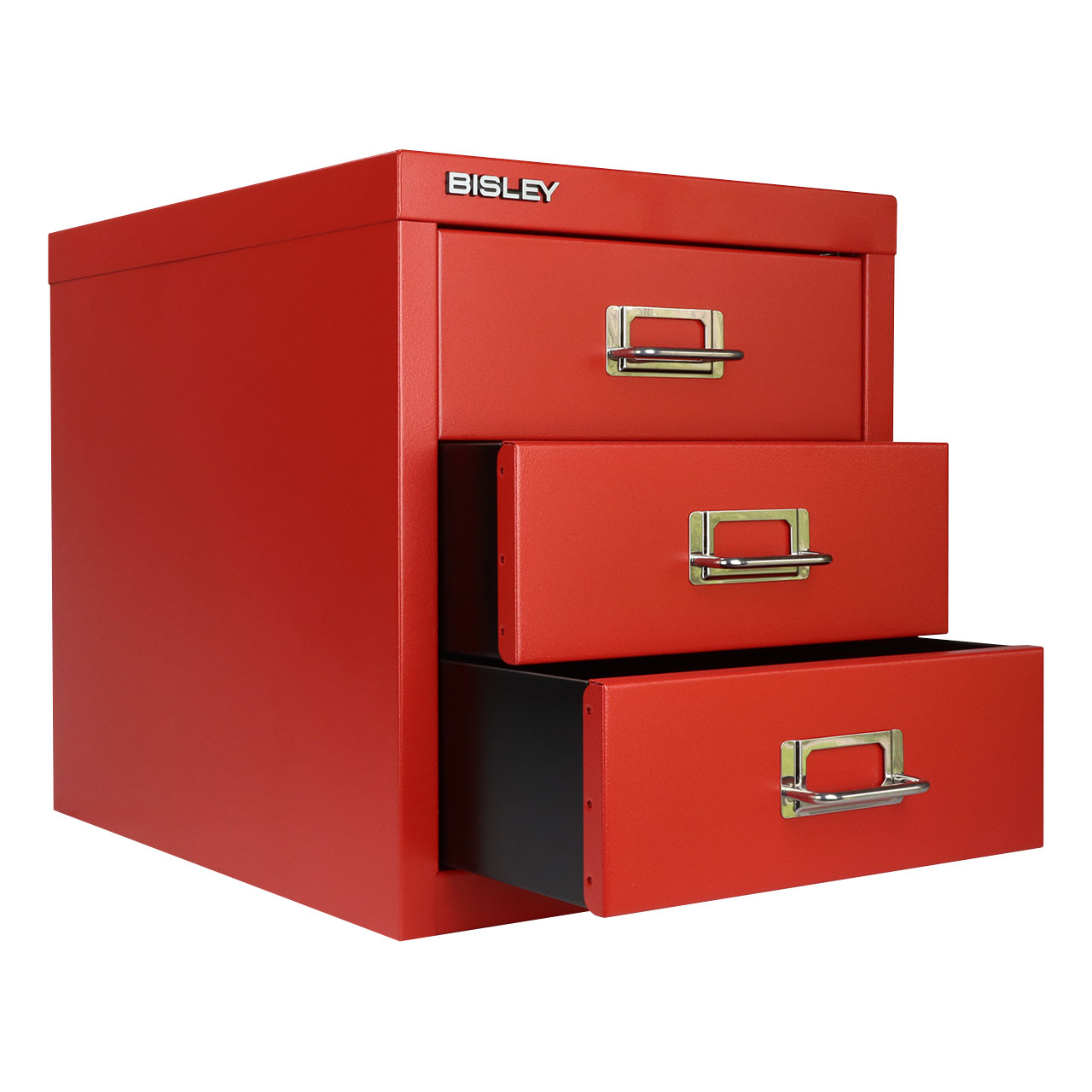 BISLEY BASIC スチールキャビネット 3段 レッド Bisley 3-Drawer Desktop MultiDrawer Steel Cabinet