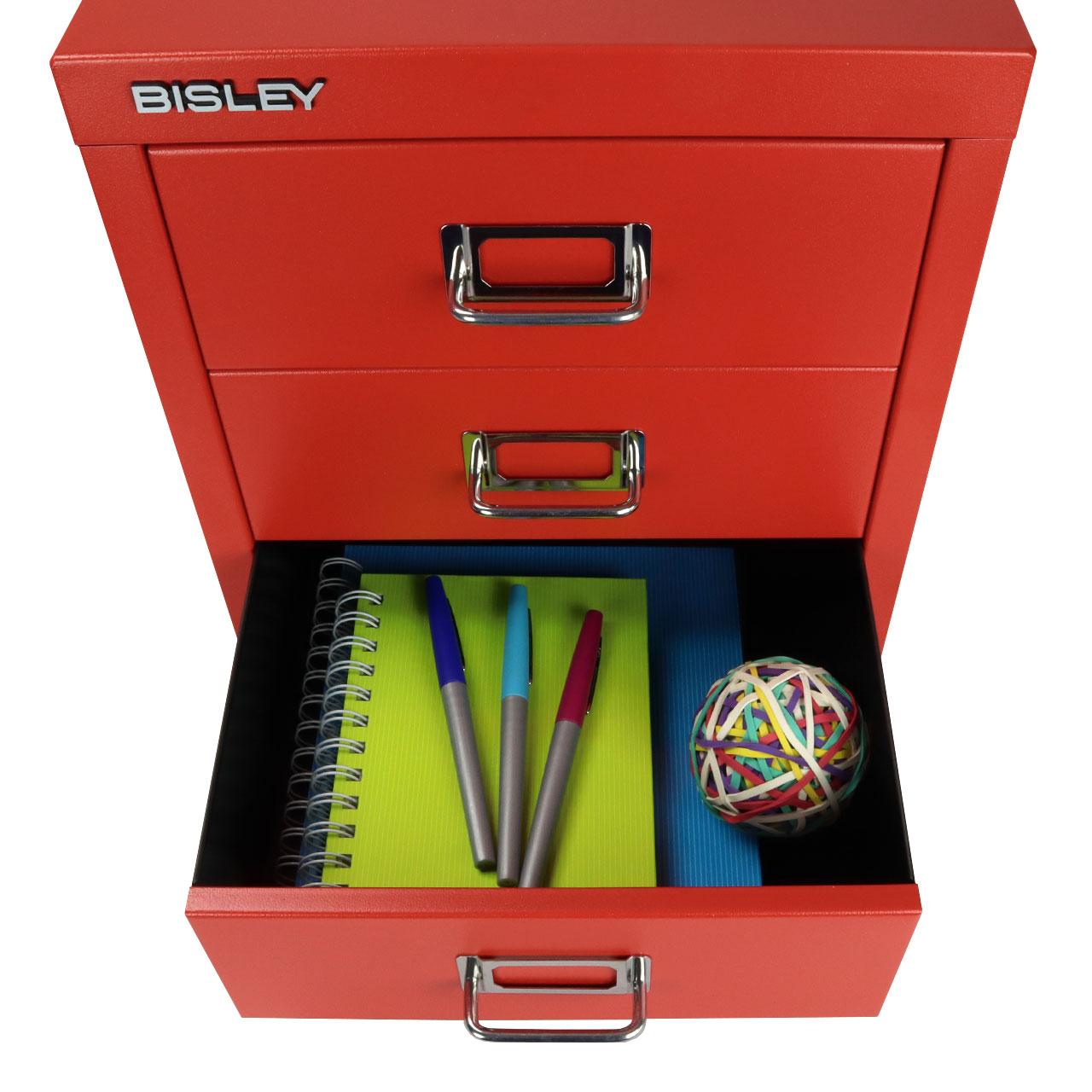 Bisley 5 Drawer Steel Desktop Multidrawer Storage Cabinet, Red (MD5-RD)