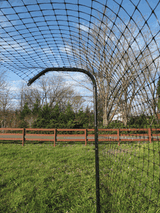 Side angle of a cat proof fence.