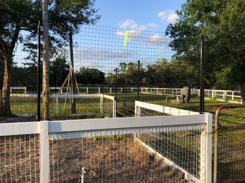 A large space that has various areas enclosed by small and big fences.