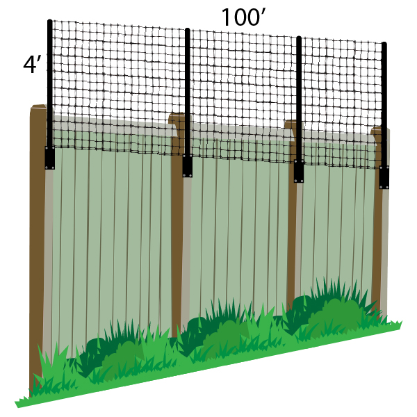 4' x 100' Poly Extension Kit For Existing Fence Add height to