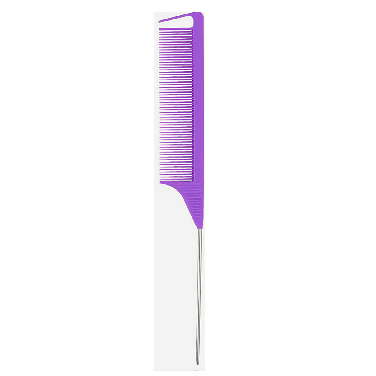 Parting Comb for Braids Rat Tail Styling Comb with Stainless Stele Pintail  [Purple] - Royal Moroccan