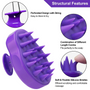 Scalp Massager Shampoo Brush Dandruff Removal Scalp Care & Hair Growth [Purple]