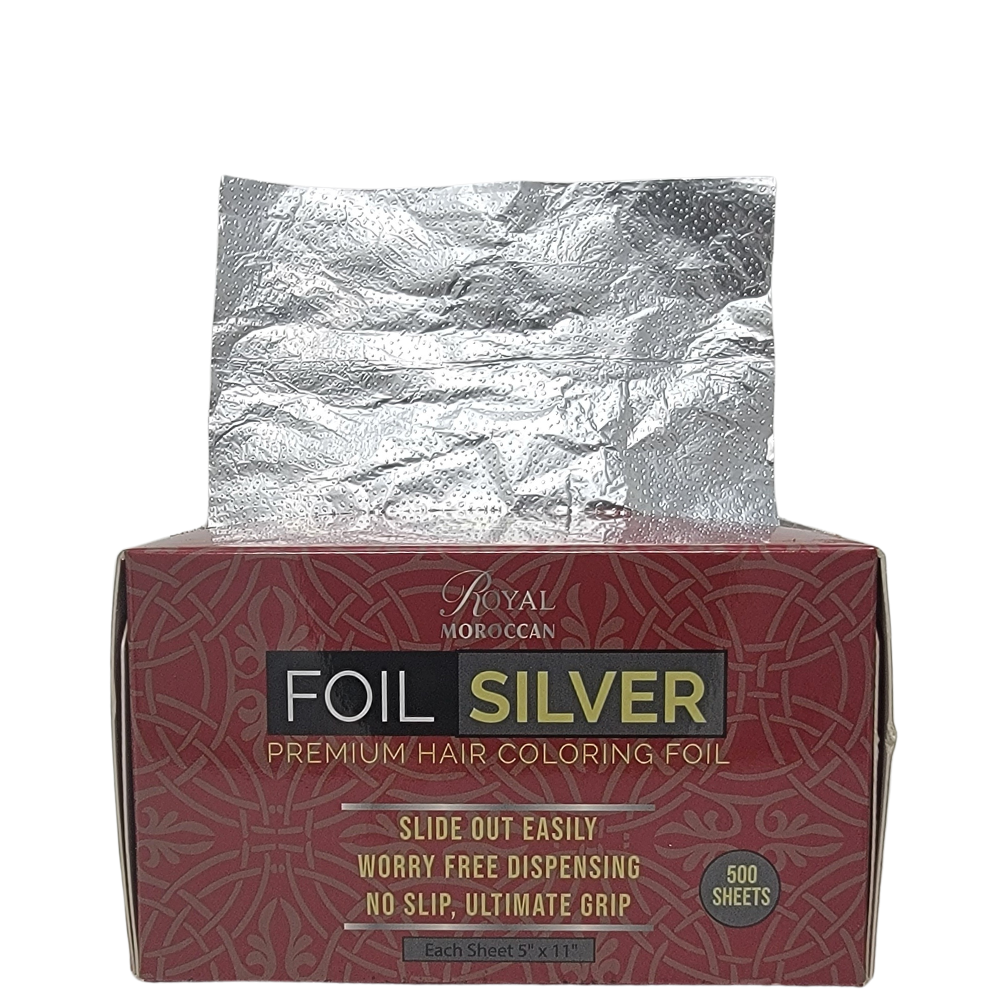  Colortrak Embossed Sheets Silver Aluminum Foil Pop-up  Dispenser, 500 Pre-cut Sheets Non-slip Textured Silver 5 x 11 Sheets for Hair  Foil Coloring and Highlighting Sheet Applications : Beauty & Personal