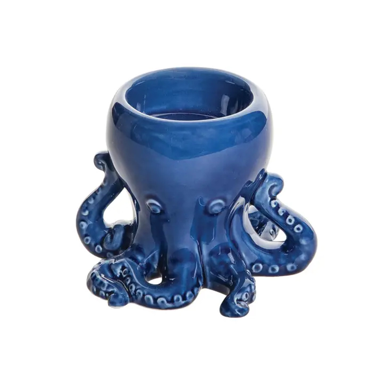 Blue Octopus Candle Holder Animal Decor