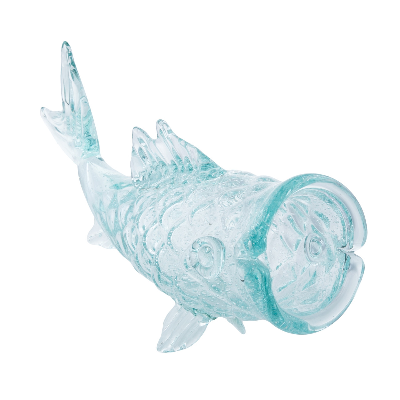 Turquoise Glass Fish Table Décor Animal Decor