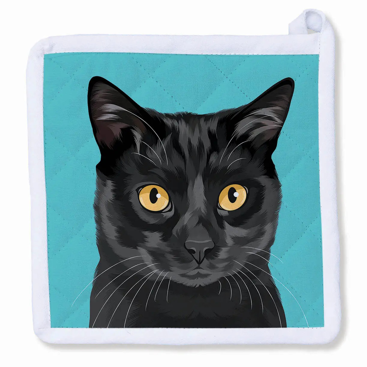 Peeking Black Cat Potholder