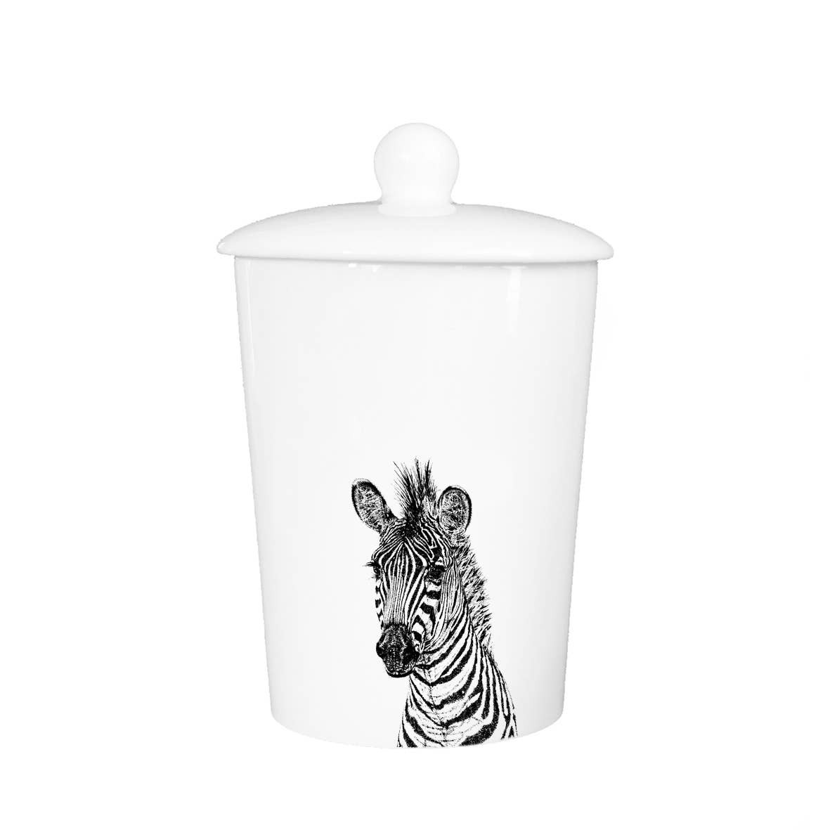 Zebra Canister Animal Decor