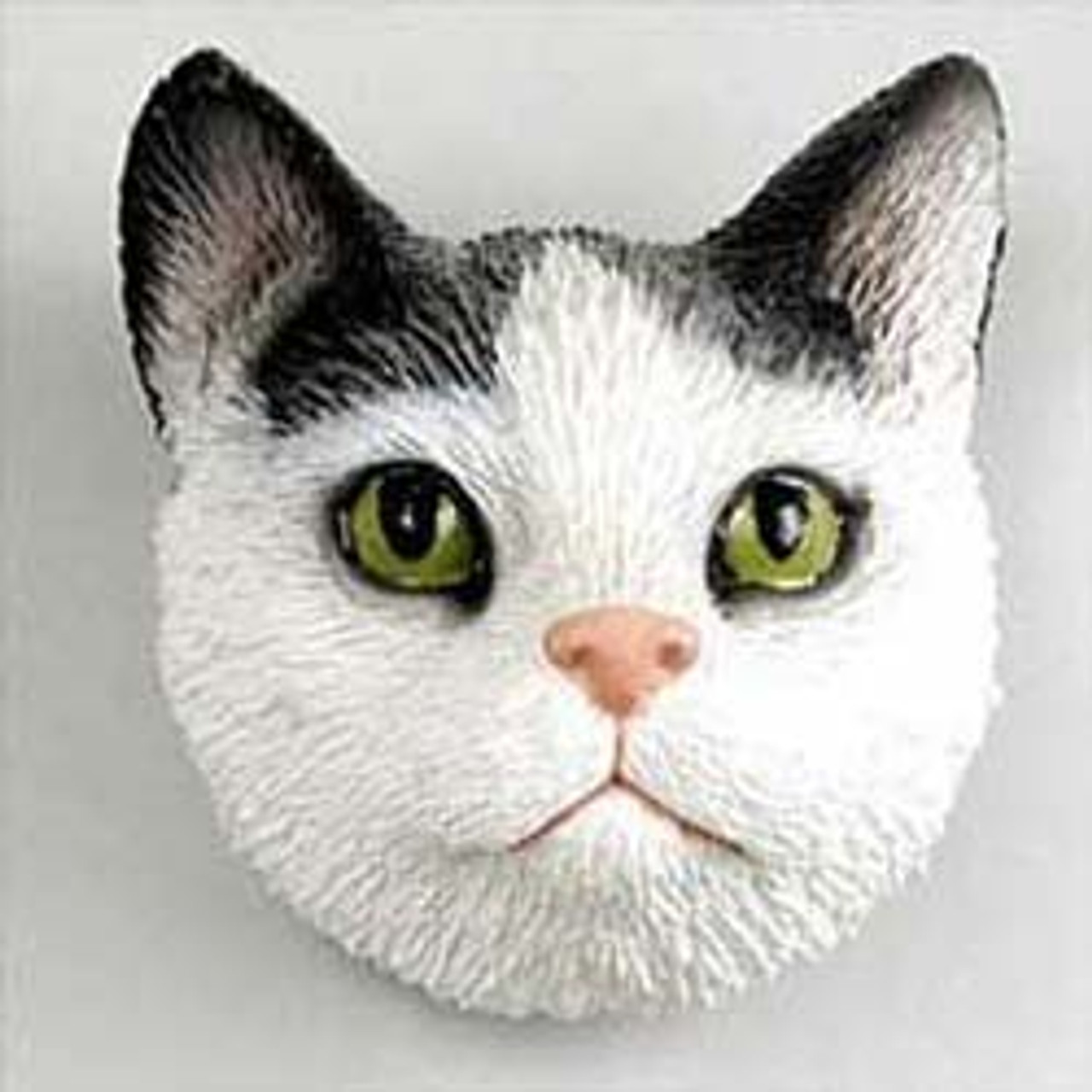 Black & White Tabby Cat Figurine