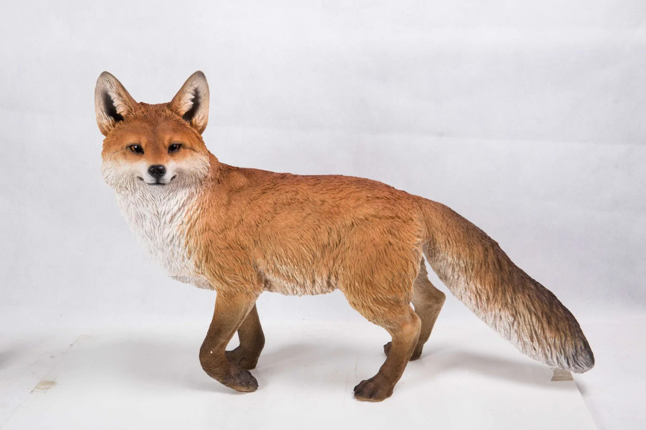 Red Fox Standing Statue Animal Decor