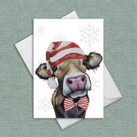 Cow Christmas Cards - Set of 6 Cow Christmas Cards - Set of 6