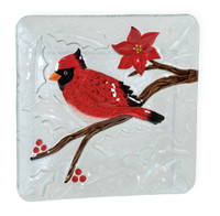Christmas Cardinal Glass Plate Christmas Cardinal Glass Plate