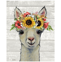 Alpaca w/Sunflowers - Art Print Alpaca w/Sunflowers - Art Print