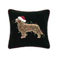 Dog Wrapped in Lights Throw Pillow Dog Wrapped in Lights Throw Pillow
