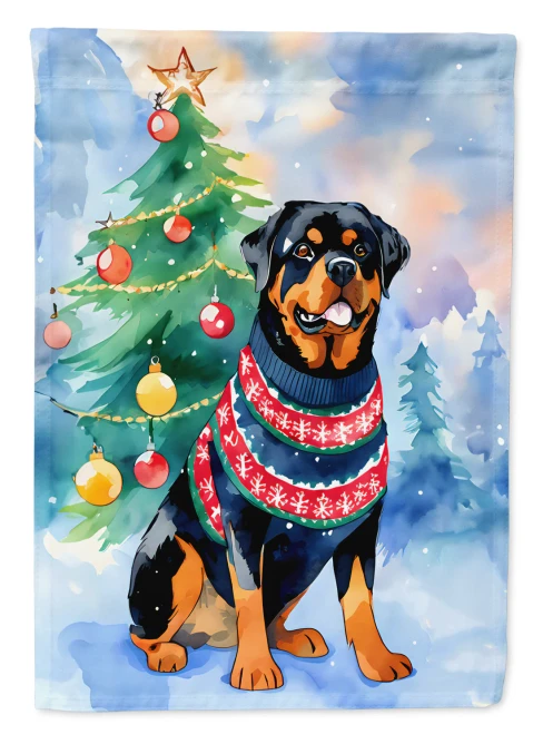 Christmas Rottweiler Flag