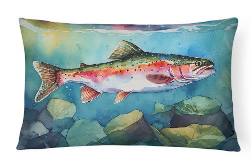 Rainbow Trout Throw Pillow