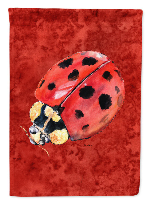 Ladybug on Red Garden Flag