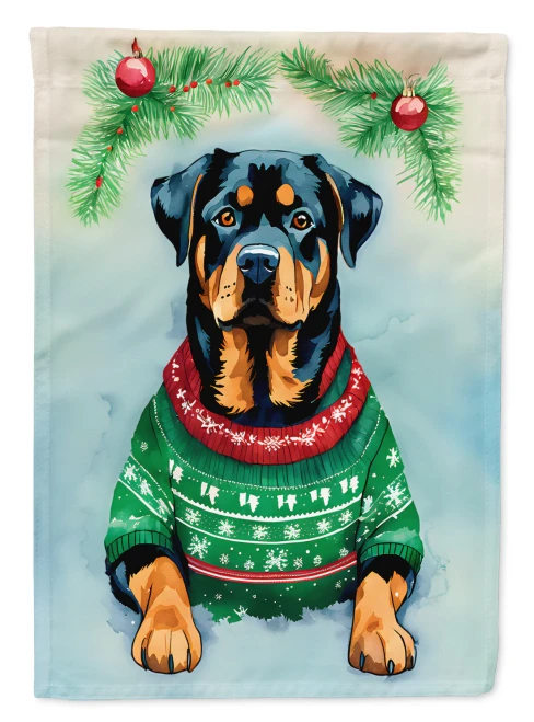 Christmas Rottweiler Flag