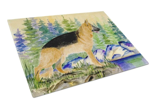 Woodland German Shepherd Glass Cutting Board