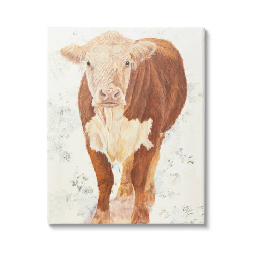 Red & White Holstein Cow Portrait - Canvas Art Print