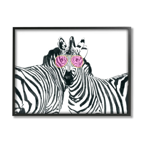 Pink Shades Zebra Framed Art Print