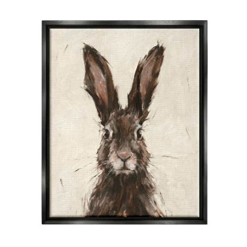 Brown Hare Portrait  Framed Canvas Art