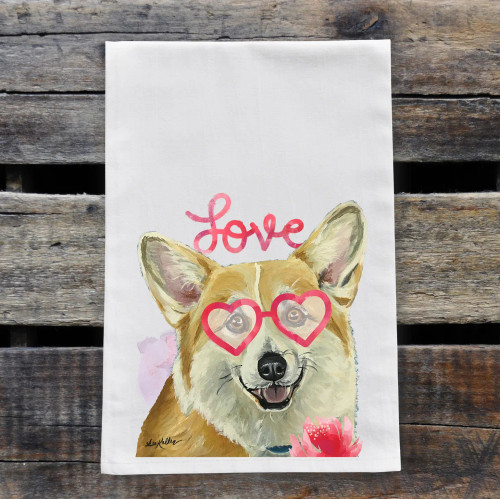 Corgi Valentine Kitchen Towel