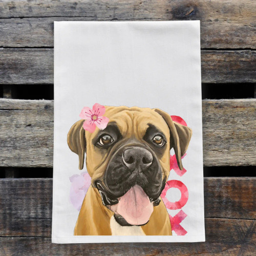 Boxer Valentine Kitchen Towel