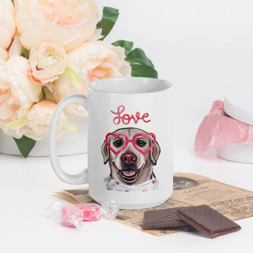 Yellow Lab Love Valentine Mug