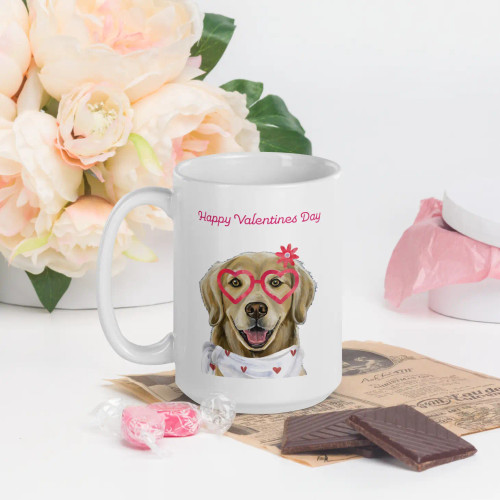 Happy Valentine's Day - Golden Retriever Valentine Mug